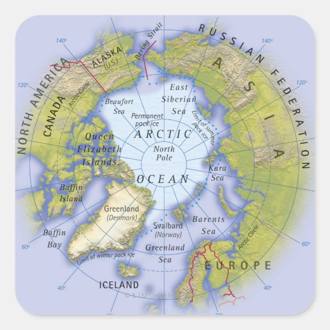 Illustrated Map 2 Square Sticker (Front)
