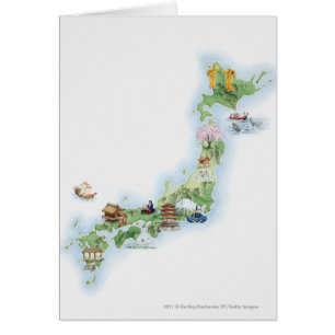 Illustrated map of ancient Japan