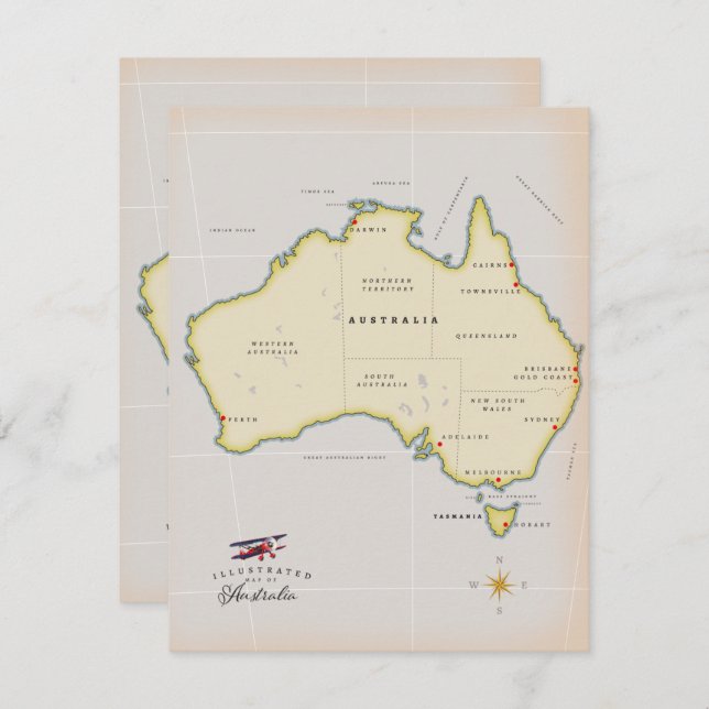 Illustrated map of Australia (Front/Back)