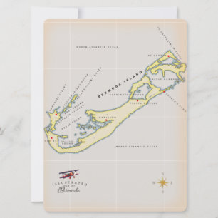 Illustrated map of Bermuda