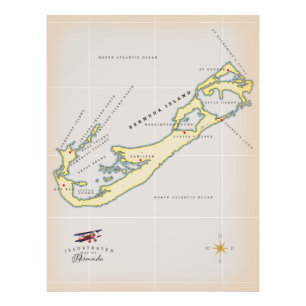 Illustrated map of Bermuda Photo Print
