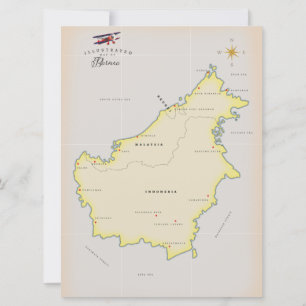 Illustrated map of Borneo