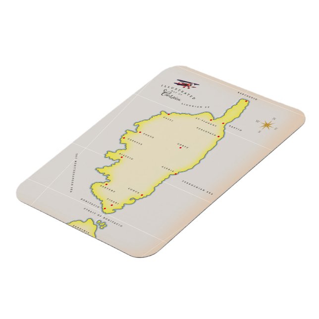 Illustrated map of Corsica Magnet (Left Side)