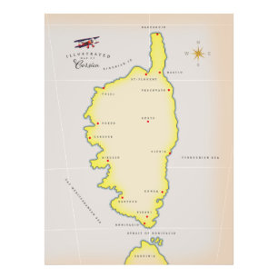 Illustrated map of Corsica Photo Print