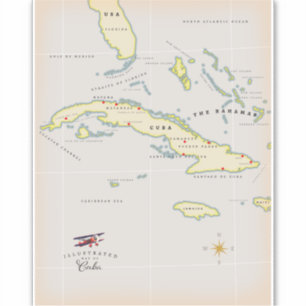 Illustrated map of Cuba