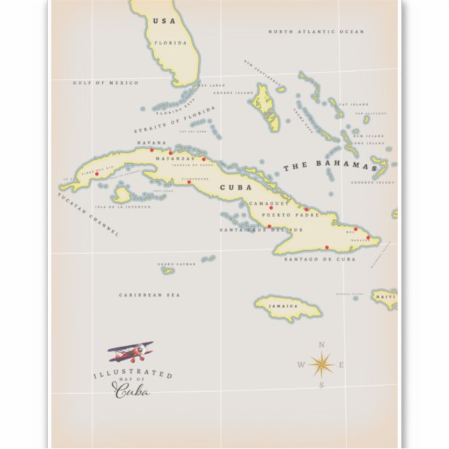 Illustrated map of Cuba (Front)