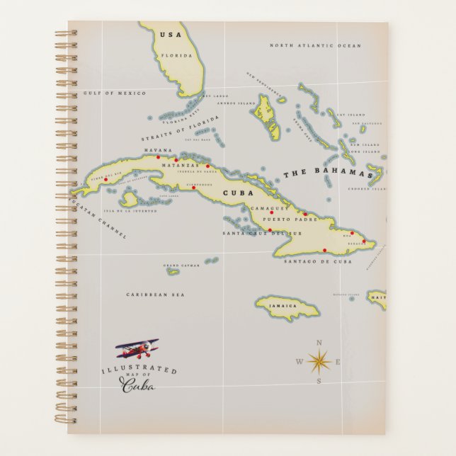 Illustrated map of Cuba Planner (Front)