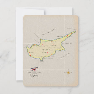 Illustrated map of Cyprus.