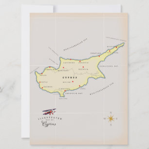 Illustrated map of Cyprus.
