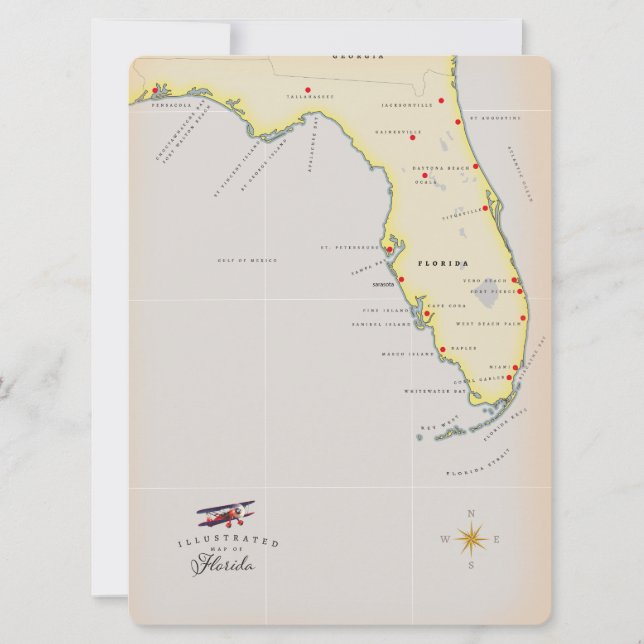 Illustrated map of Florida (Front)