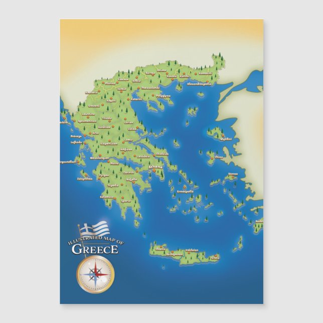 Illustrated Map Of Greece. (Front)