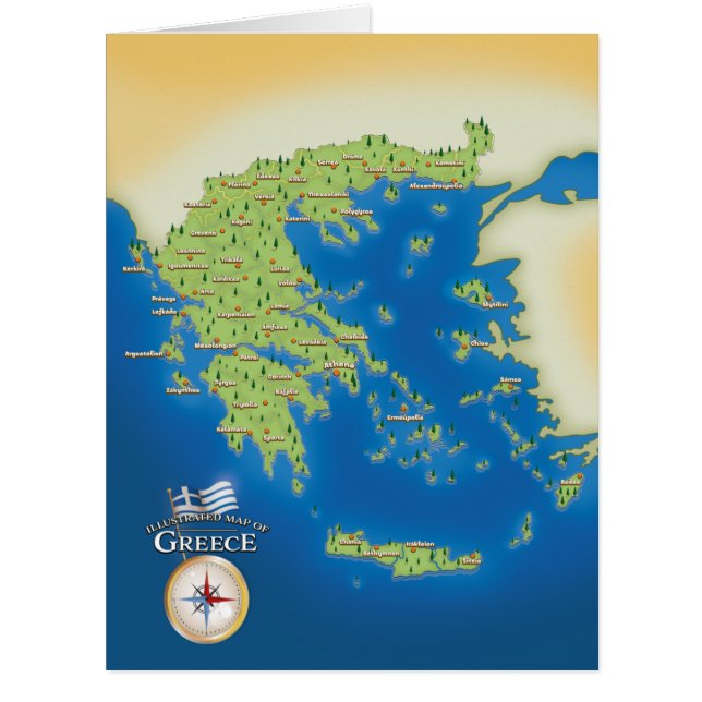 Illustrated Map Of Greece (Front)