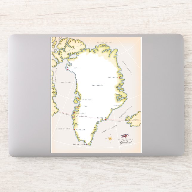 Illustrated map of Greenland (Computer)