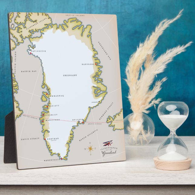 Illustrated map of Greenland Plaque (Side)