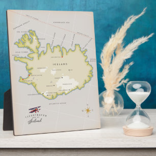 Illustrated map of Iceland Plaque