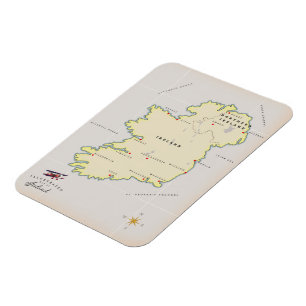 Illustrated Map of Ireland Magnet