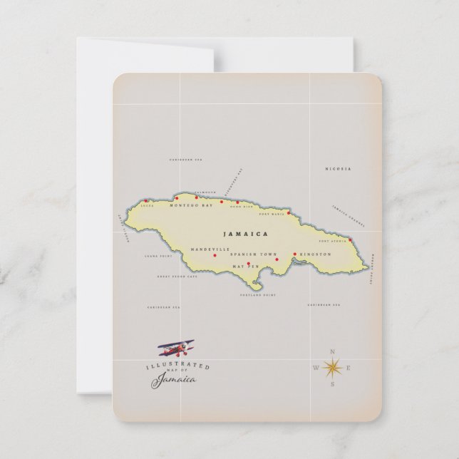 Illustrated map of Jamaica. (Back)