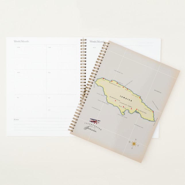 Illustrated map of Jamaica. Planner (Display)