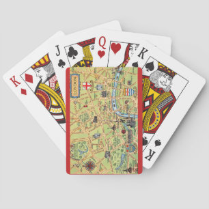 Illustrated Map of London England Playing Cards