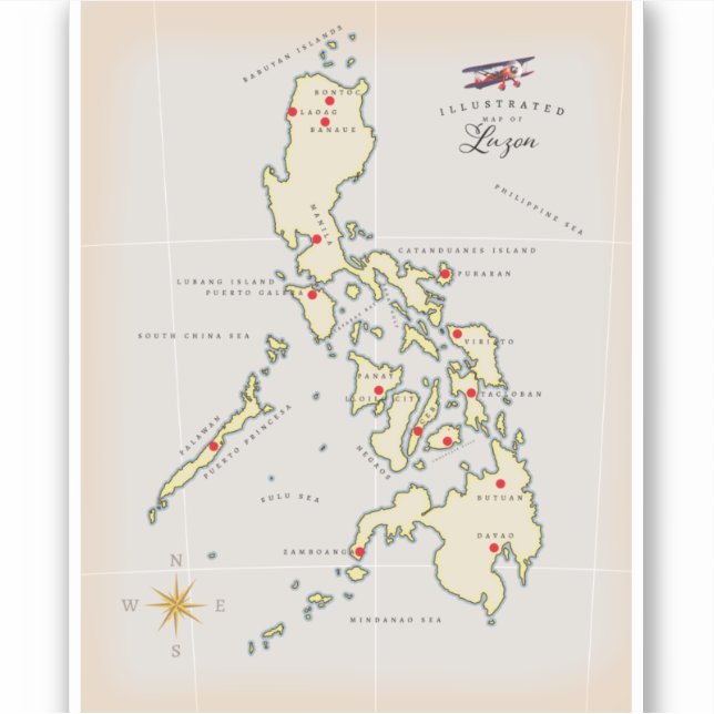 Illustrated map of Luzon Philippines map (Front)