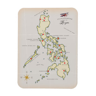 Illustrated map of Luzon Philippines map Magnet