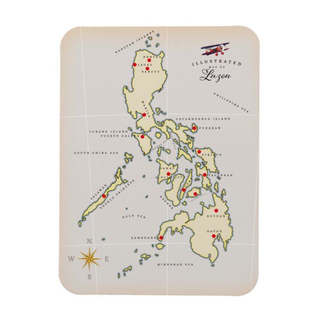 Illustrated map of Luzon Philippines map Magnet (Vertical)