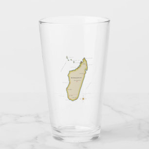 Illustrated map of Madagascar Glass