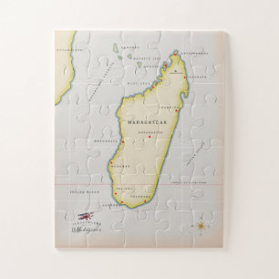 Illustrated map of Madagascar Jigsaw Puzzle