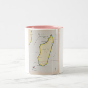 Illustrated map of Madagascar Two-Tone Coffee Mug