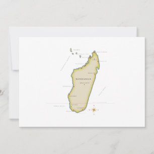Illustrated map of Madagascar Two-Tone Coffee Mug Invitation