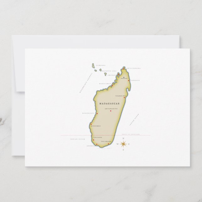 Illustrated map of Madagascar Two-Tone Coffee Mug Invitation (Front)