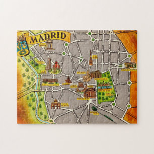 Illustrated Map of Madrid Jigsaw Puzzle