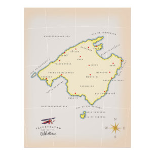 Illustrated map of Mallorca Photo Print