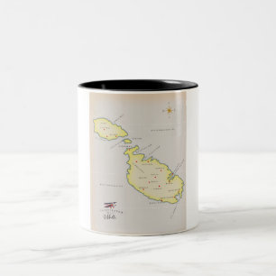 Illustrated map of Malta Two-Tone Coffee Mug