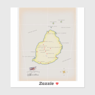 Illustrated map of Mauritius