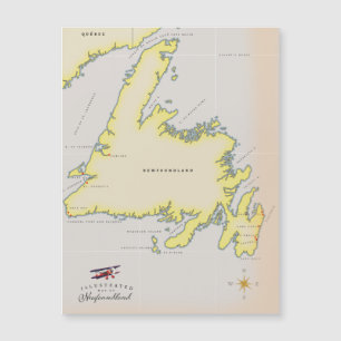 Illustrated map of Newfoundland.