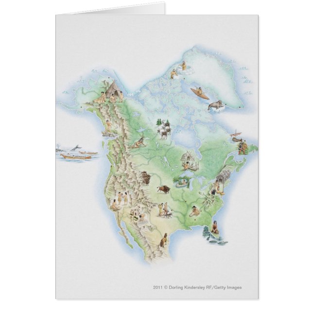 Illustrated map of North America (Front)