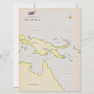 Illustrated map of Papua New Guinea