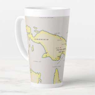 Illustrated map of Papua New Guinea Latte Mug