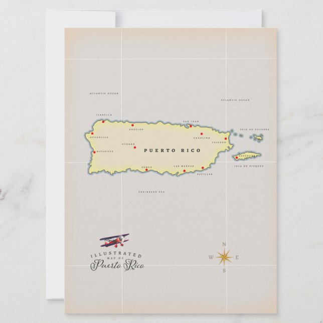 Illustrated map of Puerto Rico. (Back)