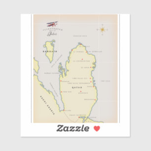 Illustrated map of Qatar
