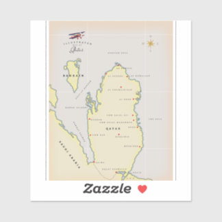 Illustrated map of Qatar
