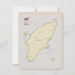 Illustrated map of Rhodes.