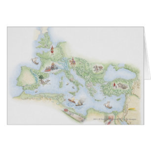 Illustrated map of Roman Empire