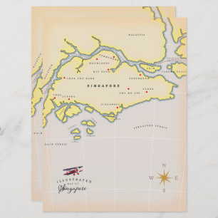 Illustrated map of Singapore