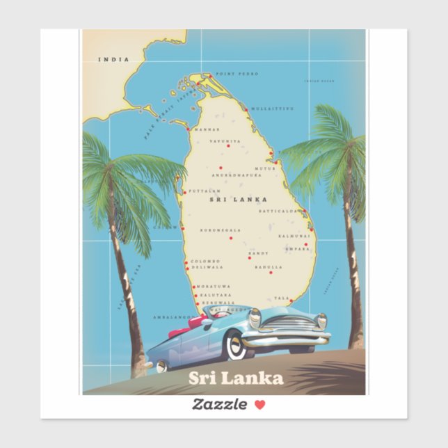 Illustrated map of Sri Lanka (Sheet)