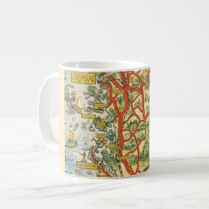  Illustrated Map  of Stromstad Sweden Mug