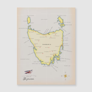 Illustrated map of Tasmania.