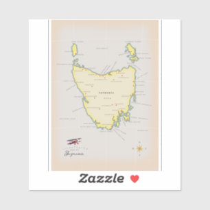 Illustrated map of Tasmania.