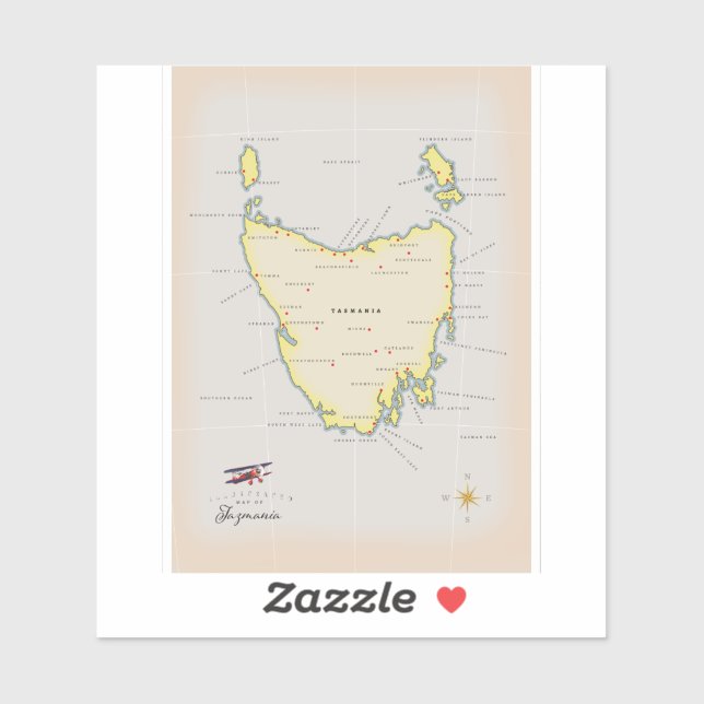 Illustrated map of Tasmania. (Sheet)